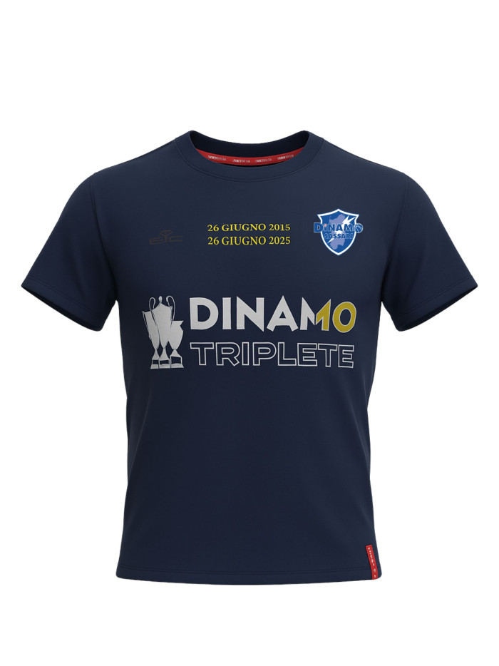 DINAMO SASSARI T-SHIRT CELEBRATIVA ANNIVERSARIO TRIPLETE